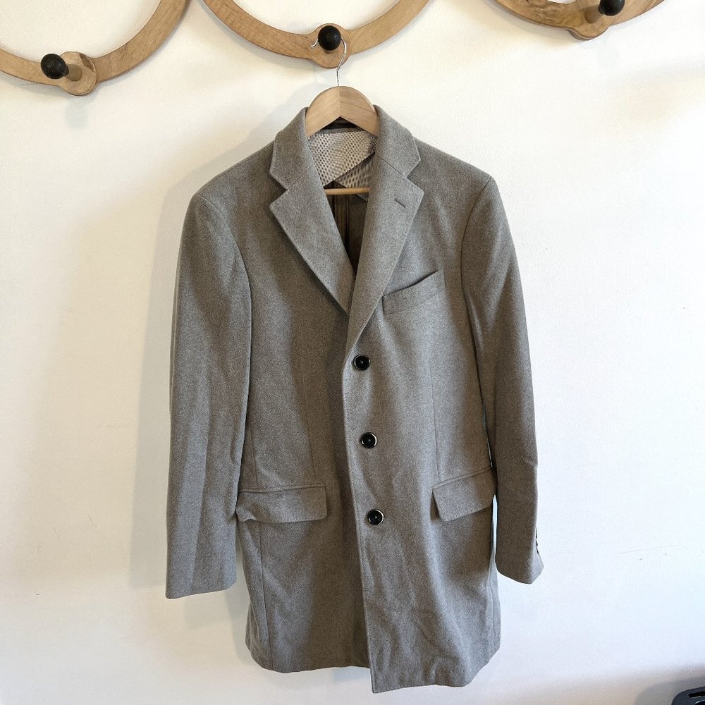 Caesar Mens Crafter Luxury Grey Italian Coat.